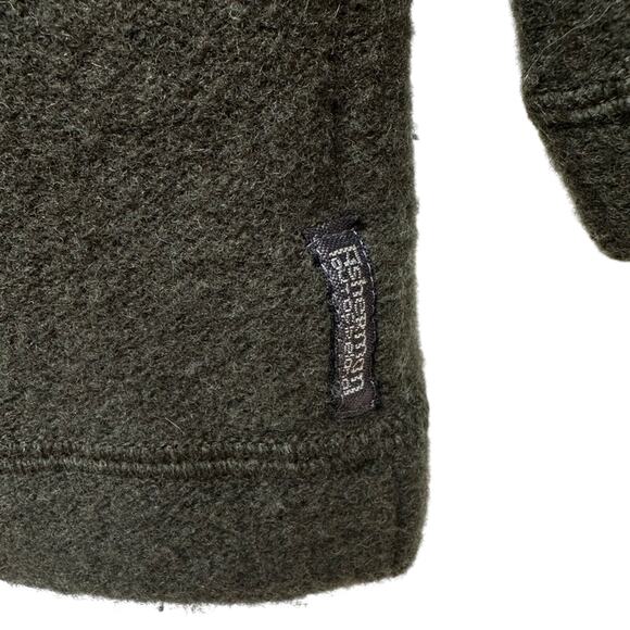 Irish Made 100% Wool Fisherman Out of Ireland Front Zip Sweater Dark Green - Picture 5 of 7